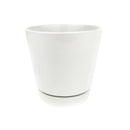 White pot pack, modern pot for houseplants and succulents, minimalist pot with drainage hole and saucer