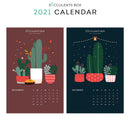 Succulent Calendar 2021, Printable Monthly Cactus and Succulents Calendar, Cute office calendar, Modern office calendar decor, 2021 Succulents Wall Calendar, Nature Themed Home, Office -Housewarming Gift