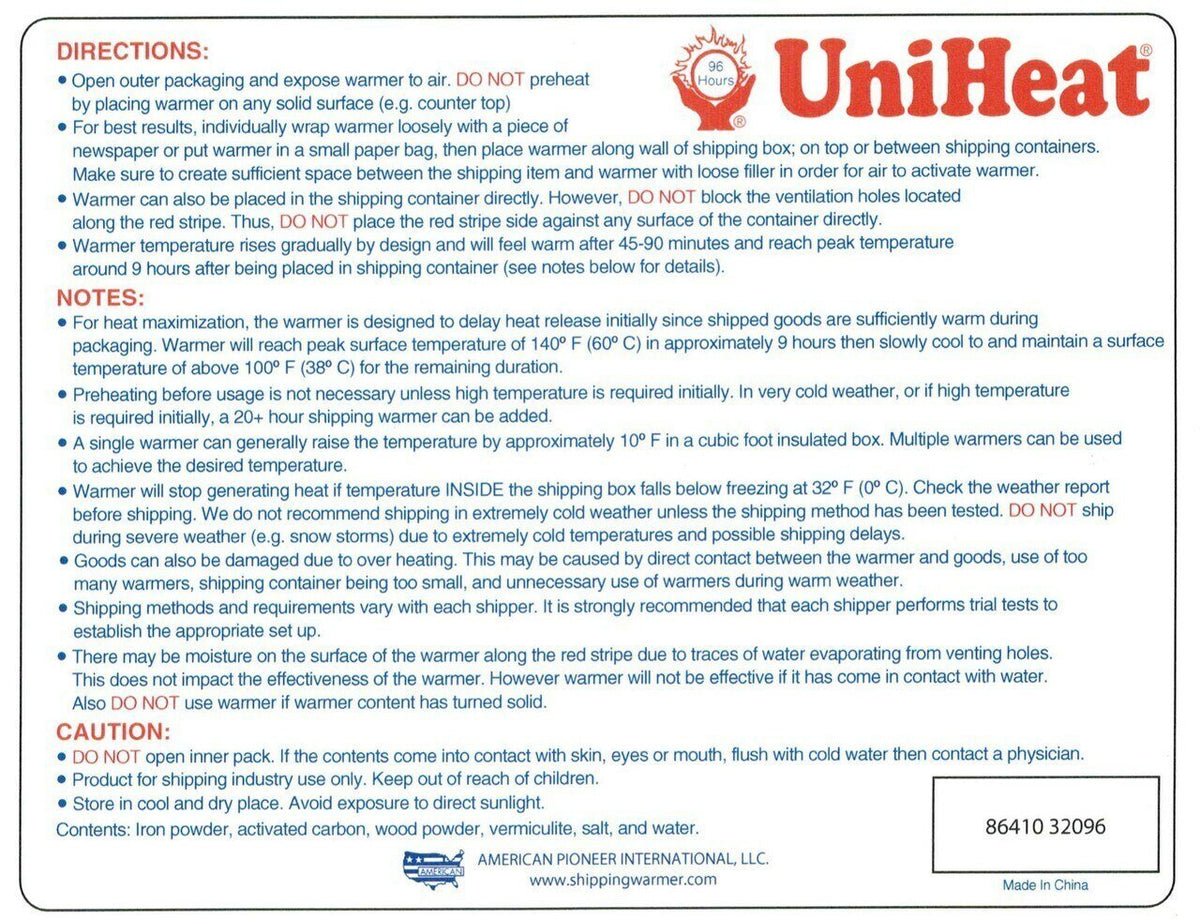 96 Hours Heat Pack to Protect your plants in the winter