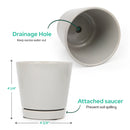 minimalist pot for indoor plant, 4 inch gray ceramic pot, medium plant pot