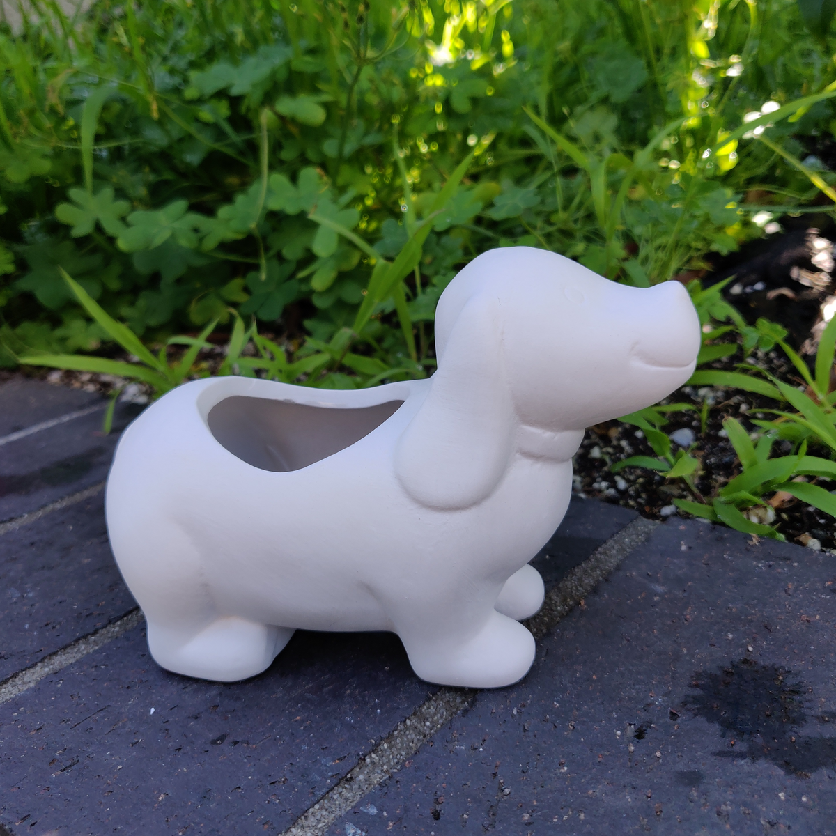 DIY Ceramic Puppy Pot for sale, Cute White Ceramic Succulent Pot, Little Dog Planter Decor, Craft Supplies, DIY Succulent Gift Ideas, Dog Shaped Succulent Pot