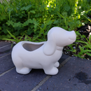 DIY Ceramic Puppy Pot for sale, Cute White Ceramic Succulent Pot, Little Dog Planter Decor, Craft Supplies, DIY Succulent Gift Ideas, Dog Shaped Succulent Pot