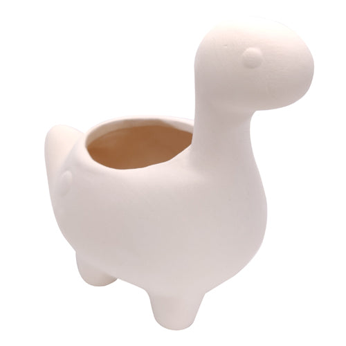 DIY Ceramic Dinosaur Pot for sale, White Ceramic Animals Succulent Planter, Crafts for Kids, Unique Succulent gift ideas, White ceramic succulent pot planter