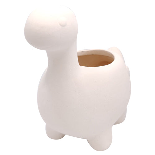 DIY Ceramic Dinosaur Pot for sale, White Ceramic Animals Succulent Planter, Crafts for Kids, Unique Succulent gift ideas, White ceramic succulent pot planter
