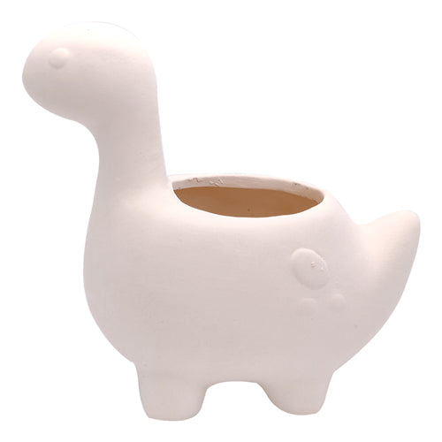 DIY Ceramic Dinosaur Pot for sale, White Ceramic Animals Succulent Planter, Crafts for Kids, Unique Succulent gift ideas, White ceramic succulent pot planter
