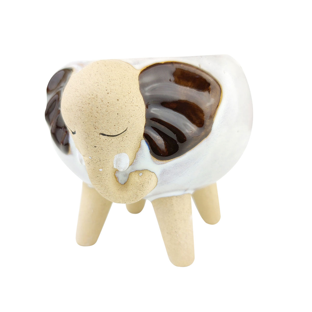 Ceramic Brown Ear Elephant Pot, Ceramic Brown Ear Elephant Pot for sale, Small Succulent and Cactus Pot, Elegant Animal Desk Decor, Home Decor Office Decor, Cute Brown Ear Elephant Pot succulent planter pot, succulent gift ideas