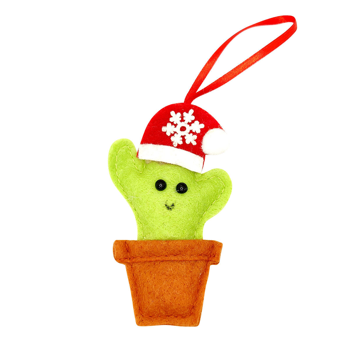 Cactus Christmas Ornament for sale, Cactus Christmas Ornament in Green Felt Holiday Home Decor, Buy Small Cactus Stuffed Plant online