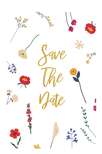save the date succulent Floral Save the Date Card with a Lovely Kraft Envelope
