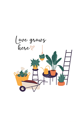 Love Grows Here Card, Succulent Happy Birthday Card for sale, Cactus Greeting Card, Succulents Greeting Card, Succulents Gift Ideas