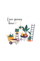 Love Grows Here Card, Succulent Happy Birthday Card for sale, Cactus Greeting Card, Succulents Greeting Card, Succulents Gift Ideas