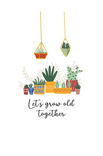 Lets Grow Old Together Card for sale, Succulent Card for sale, Cactus Greeting Card, Succulents Greeting Card, Succulents Gift Ideas