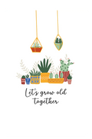 Lets Grow Old Together Card for sale, Succulent Card for sale, Cactus Greeting Card, Succulents Greeting Card, Succulents Gift Ideas