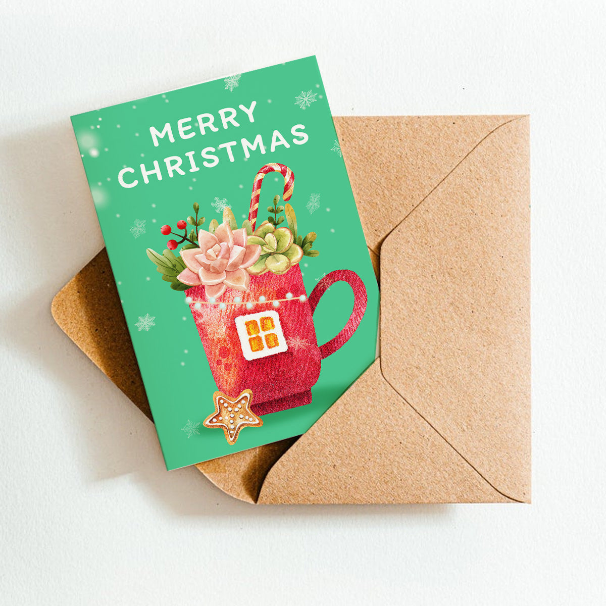Merry Christmas card, Greeting card, Cards for Christmas, Christmas season gift ideas, Succulent Card, Succulent Christmas Card