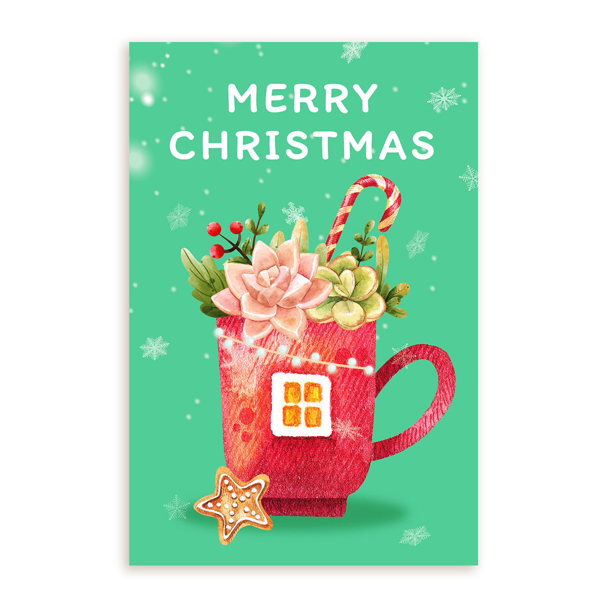 Merry Christmas card, Greeting card, Cards for Christmas, Christmas season gift ideas, Succulent Card, Succulent Christmas Card