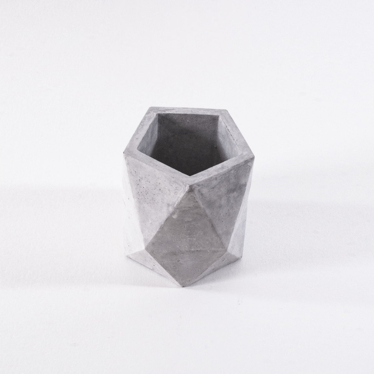 geometric planter, cement planter, faceted geometric vases