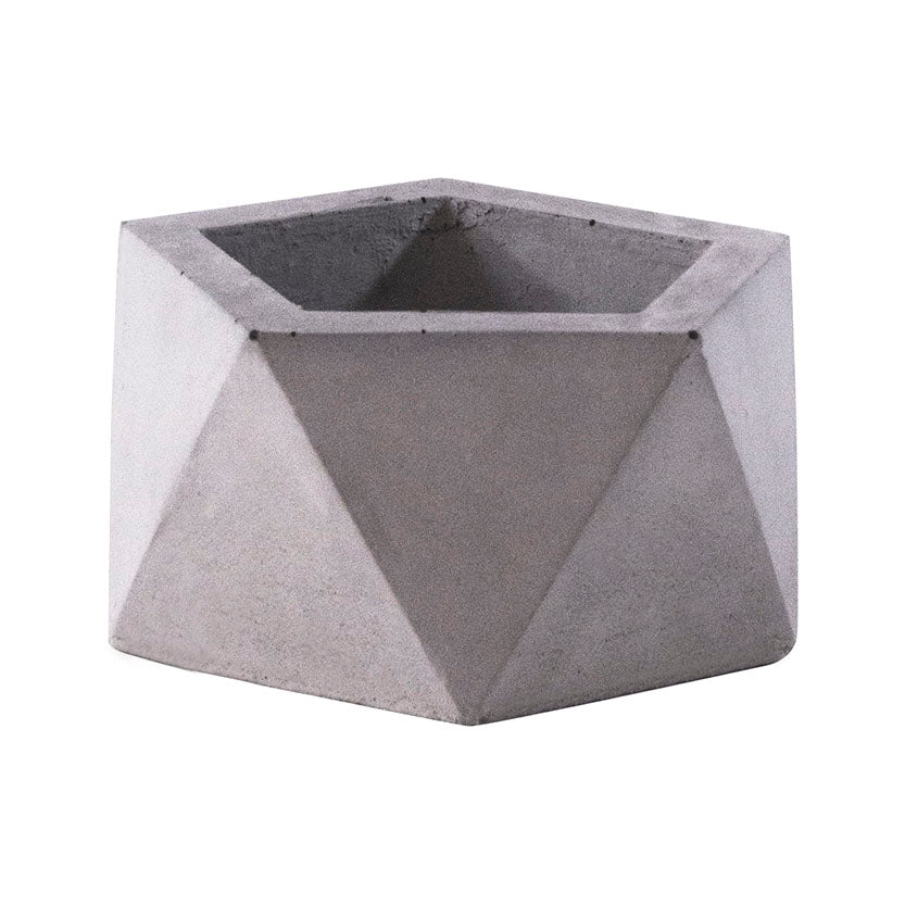 small pentagon concrete pot for sale