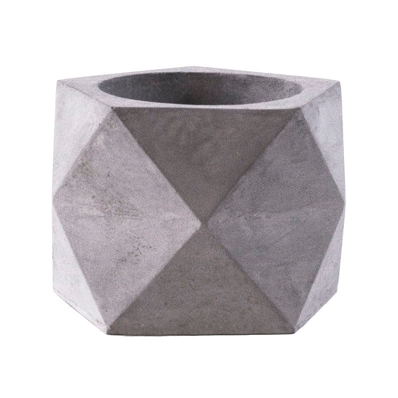 faceted pentagon concrete pot, concrete planter