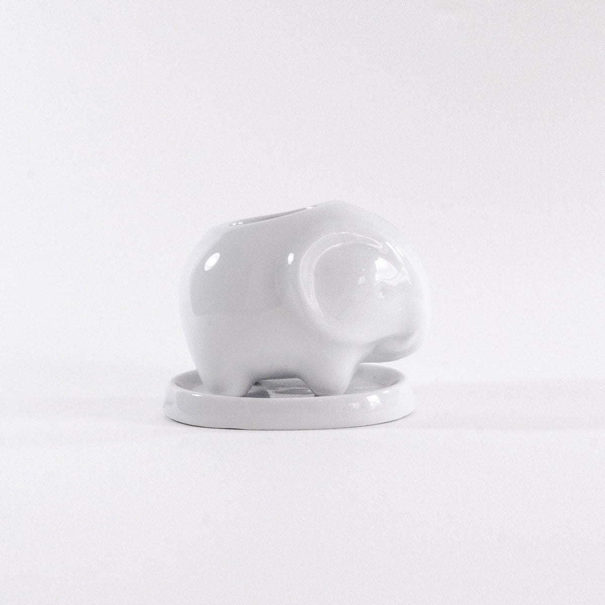 porcelain elephant planter, white pot