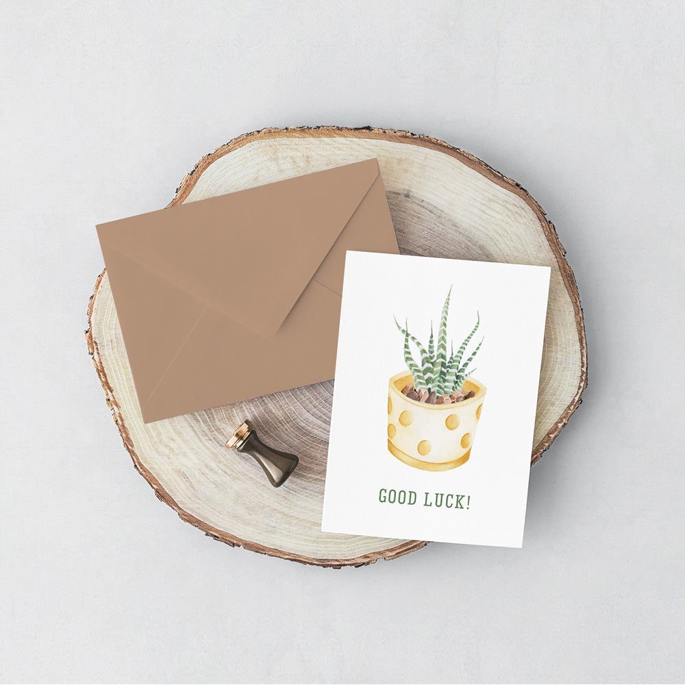 succulent good luck Good Luck Card | Greeting Card | Succulent Gift