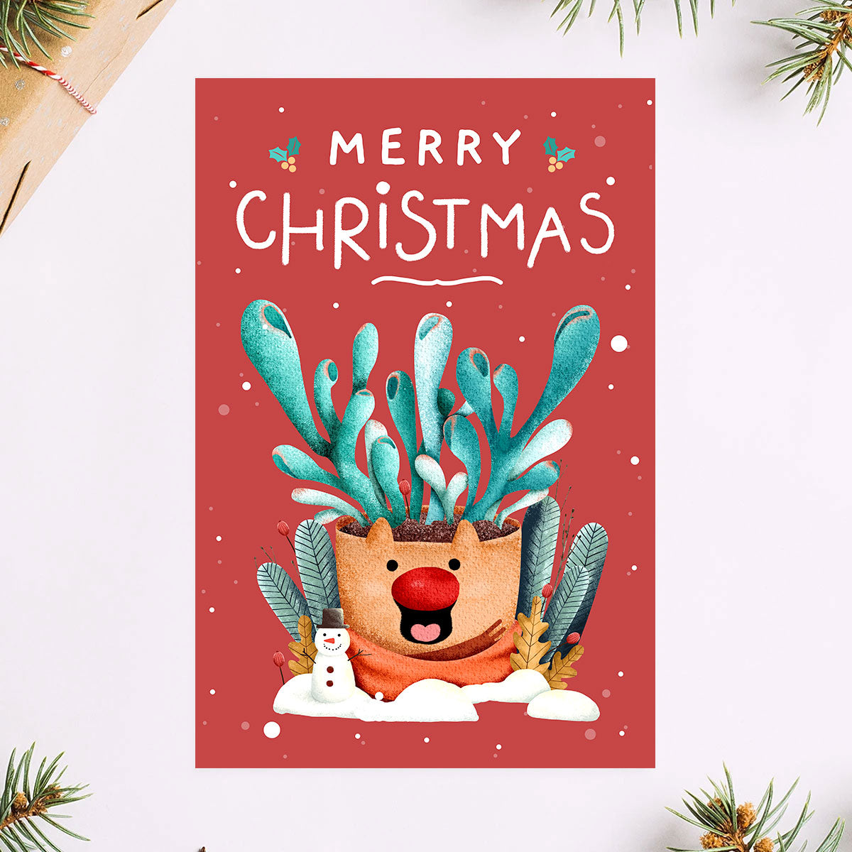 Merry Christmas Card for sale, Succulent Merry Christmas Card for sale, Cactus Greeting Card, Succulents Greeting Card, Succulents Gift Ideas, Merry Christmas Cactus Card, Merry Christmas Succulents Card