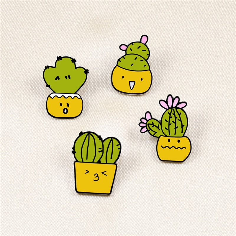 Cute Cactus Enamel Pin for sale, Prickly Pear pin, Metal Plated Lapel Pin, Succulent Pin Badge for sale, Cactus Gift Craft Ideas, cactus, cactus succulent, succulent cactus, cacti, cactus and succulents, succulents box, succulent shop, buy succulents online