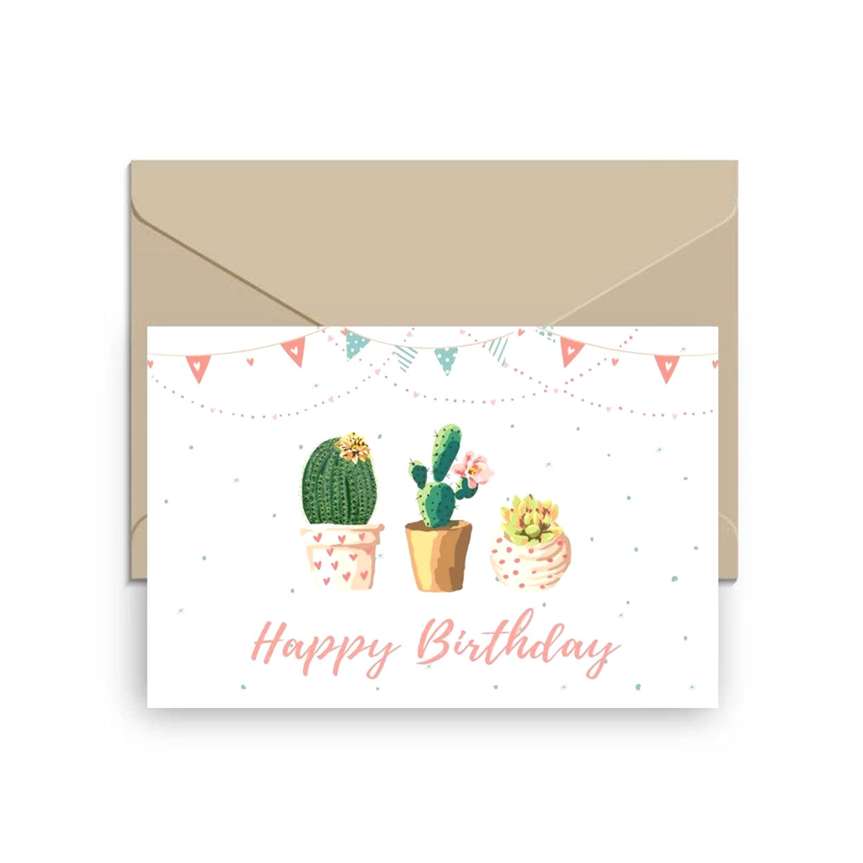 Happy Birthday Cake Card | Succulents Greeting Card | Succulent Gift Decor 
