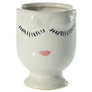 Hand-painted Pretty Lady Face Pot for sale, 4 inch pot for cactus and succulent plant, unique Artistic Lady Face Pots, modern home decor ideas, small ceramic pot for succulent, succulent gift ideas for women