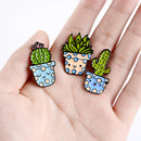 Funny Cartoon Potted Succulents Pin for sale, Cactus in a Pot Pin Badge, Succulent Gift Ideas