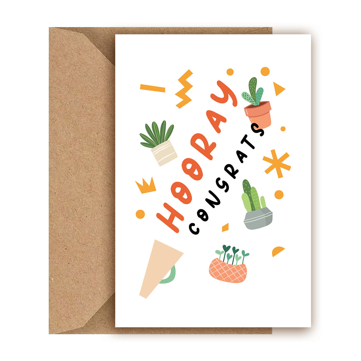Hooray Card for sale, Succulent congratulation Card for sale, Cactus Greeting Card, Succulents Greeting Card, Succulents Gift Ideas