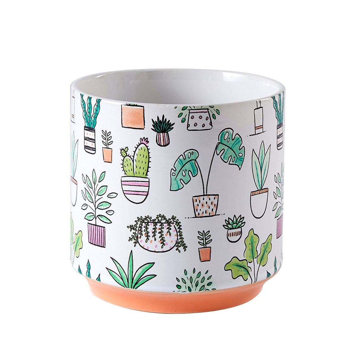 Houseplant Pattern Pot for sale, Houseplant icon pot for sale, Ceramic pot for succulent and cactus, small flower pot for sale, Home decor ideas, cute pot for succulent lover, Succulent gift ideas