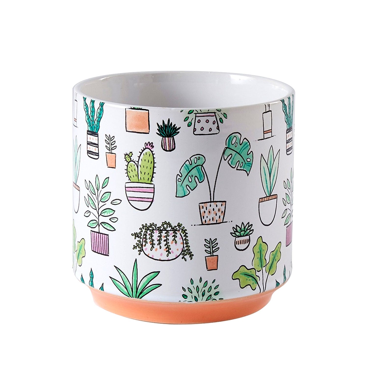 Box Pot Pattern Houseplant Pattern Pot | Plant Icon Ceramic Pot for Succulent & Cactus ...