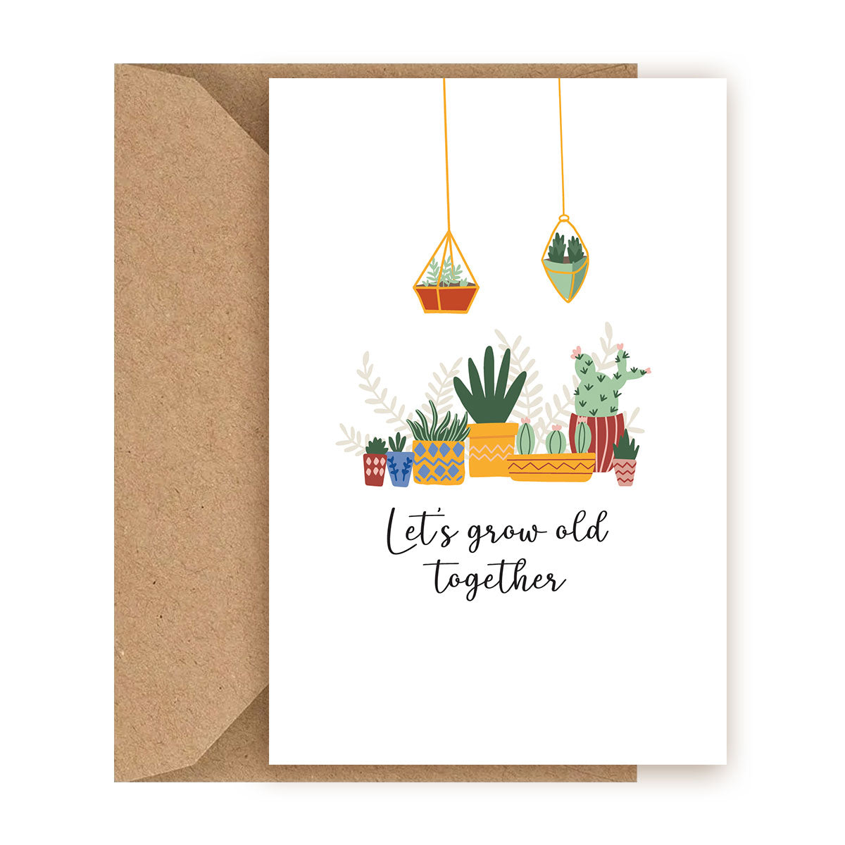 Lets Grow Old Together Card for sale, Succulent Card for sale, Cactus Greeting Card, Succulents Greeting Card, Succulents Gift Ideas
