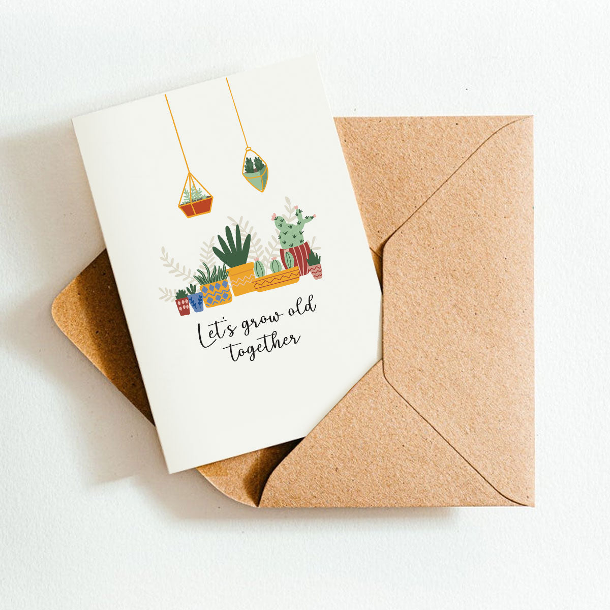 Lets Grow Old Together Card for sale, Succulent Card for sale, Cactus Greeting Card, Succulents Greeting Card, Succulents Gift Ideas