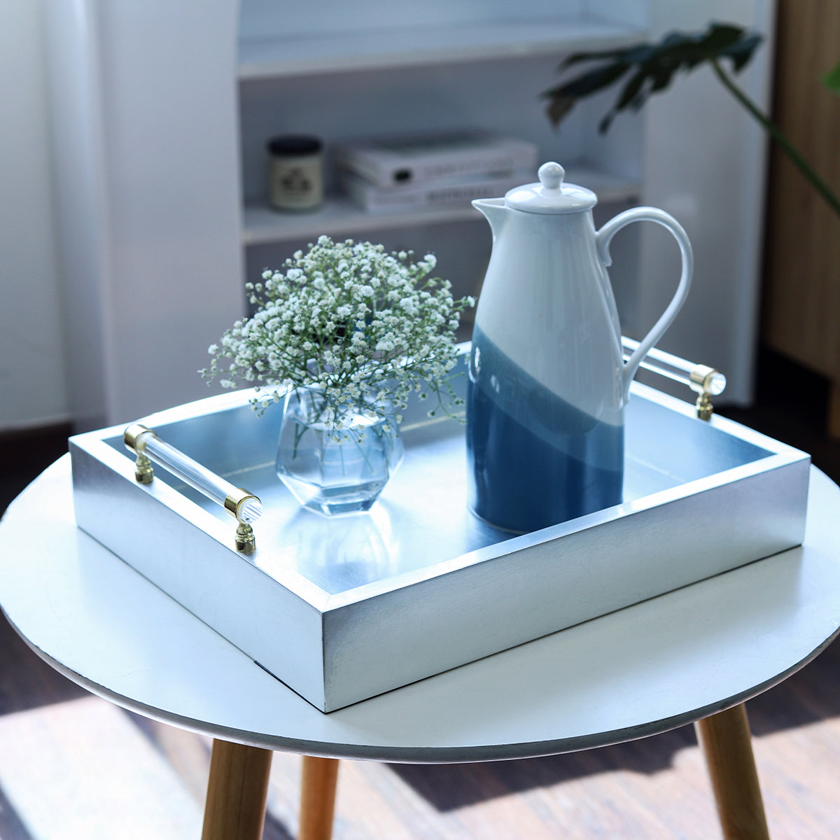 serving tray with handles, wood serving tray,  wooden serving tray, decorative tray for coffee table, personalized serving tray, silver decorative tray, decorative coffee table tray, silver serving tray, bed serving tray