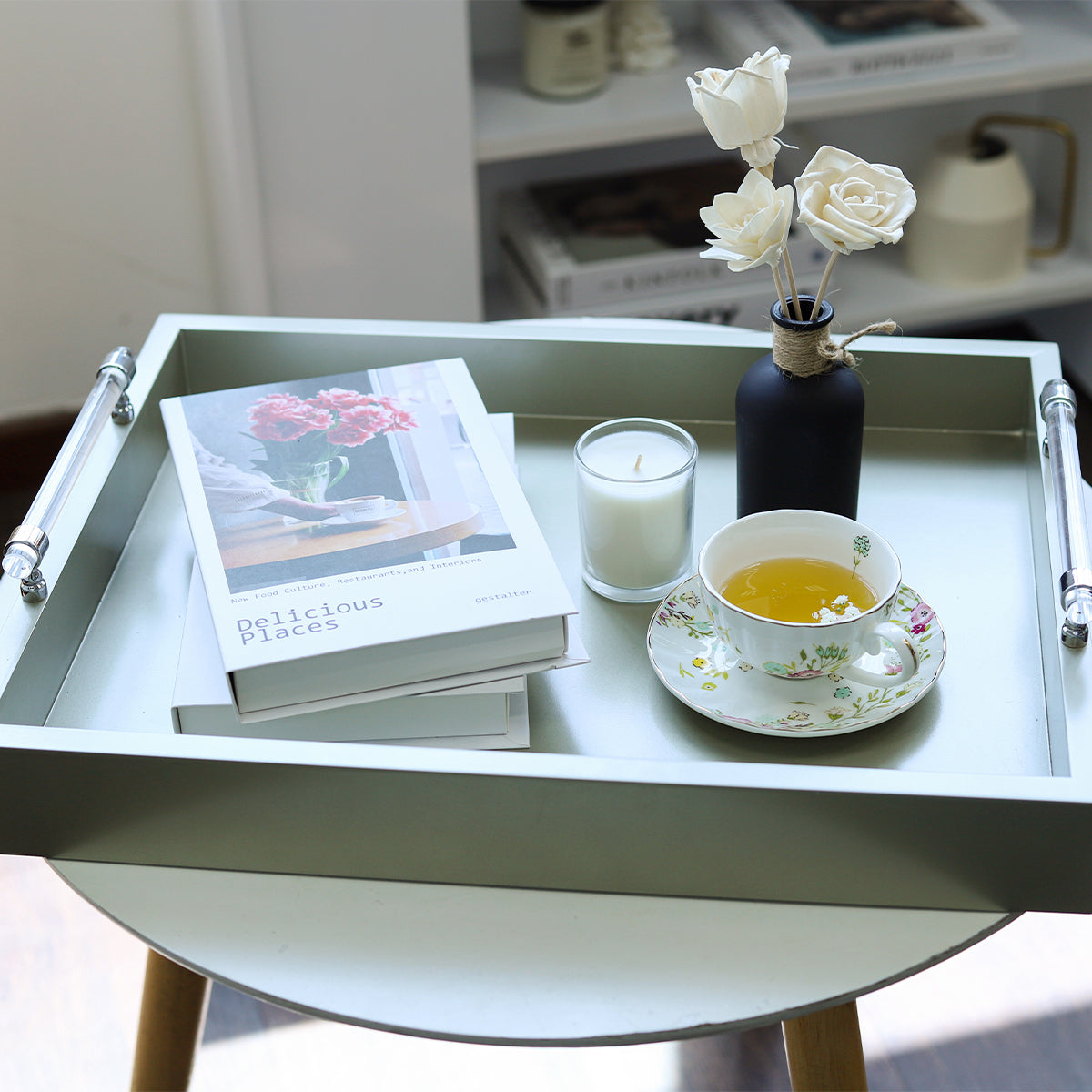  square serving tray, rectangular serving tray, large decorative tray, decorative tray for bathroom, decorative tray for living room, modern serving tray