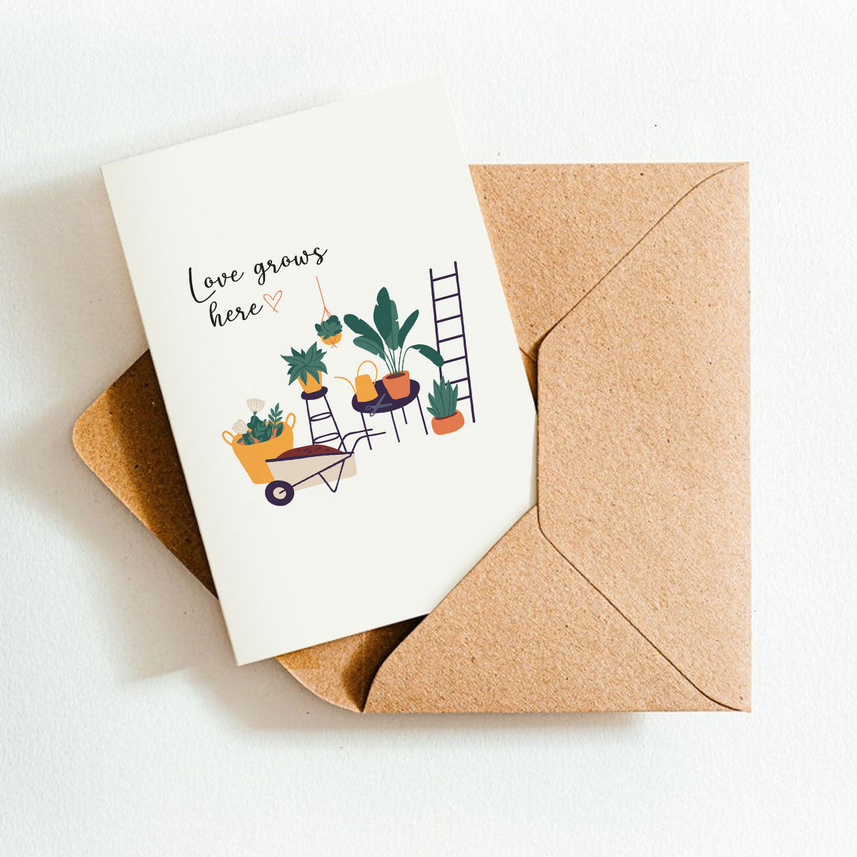 Love Grows Here Card, Succulent Happy Birthday Card for sale, Cactus Greeting Card, Succulents Greeting Card, Succulents Gift Ideas