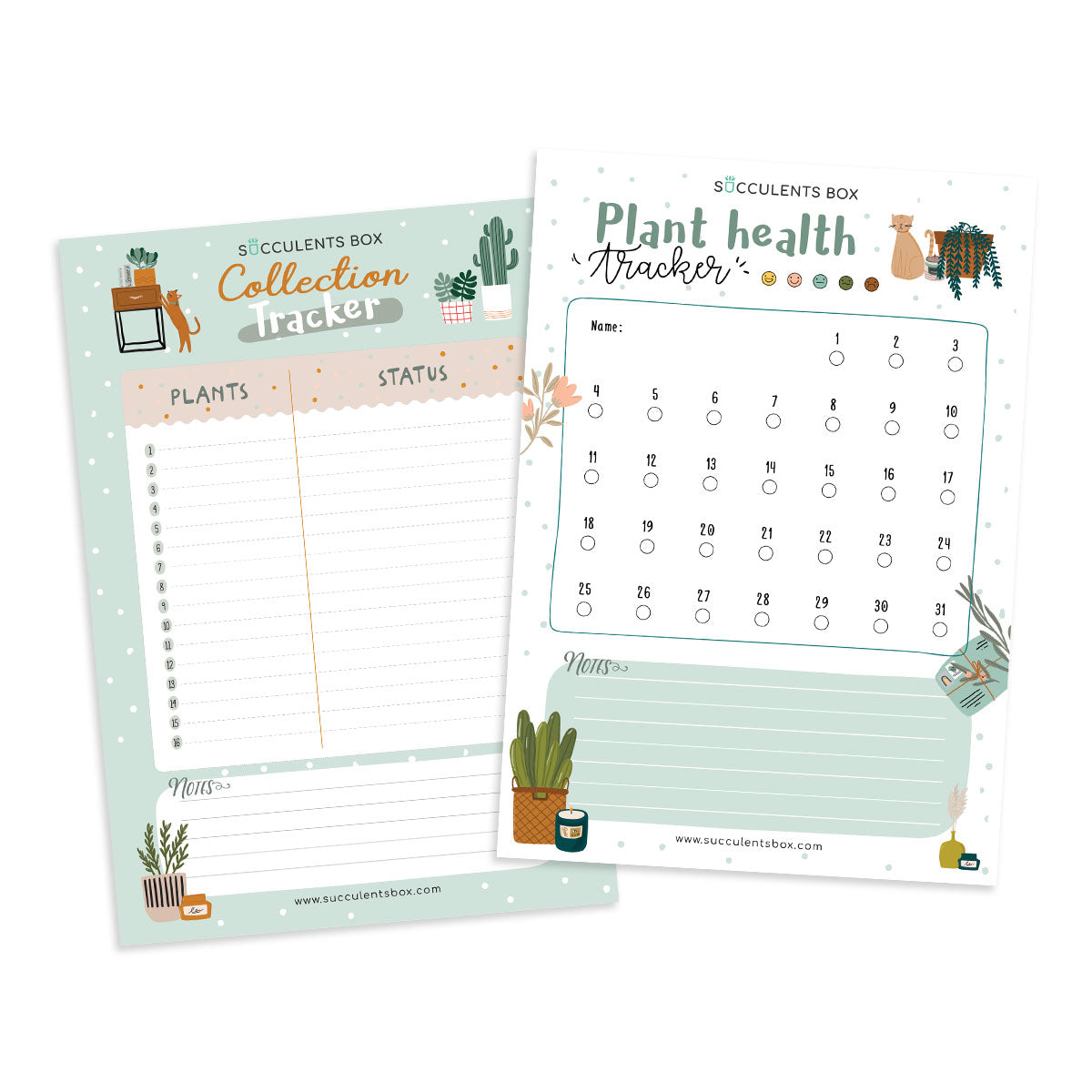 Printable Succulent Bullet Journal for free, Succulent gift for plant lovers, Printable for Journal or Planner, Succulent home office decor, Succulent printable template