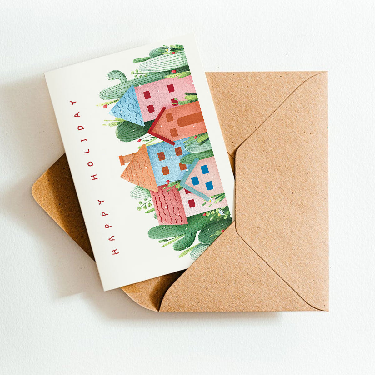 Happy Holiday succulent greeting card 2023 design, Christmas Holiday card for sale, Holiday Card for Christmas Gift Supplies