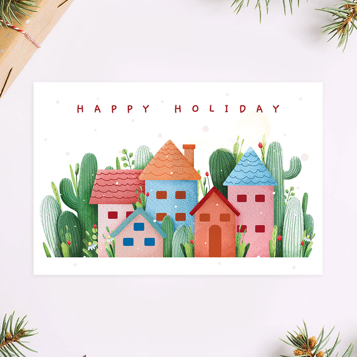 Happy Holiday Card for sale, Succulent Happy Holiday Card for sale, Cactus Greeting Card, Succulents Greeting Card, Succulents Gift Ideas, Happy Holiday Cactus Card, Happy Holiday Succulents Greeting Card