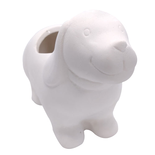 DIY Ceramic Puppy Pot for sale, Cute White Ceramic Succulent Pot, Little Dog Planter Decor, Craft Supplies, DIY Succulent Gift Ideas, Dog Shaped Succulent Pot