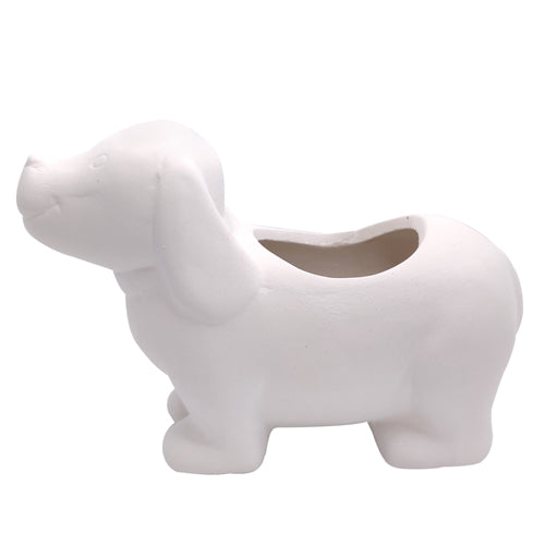 DIY Ceramic Puppy Pot for sale, Cute White Ceramic Succulent Pot, Little Dog Planter Decor, Craft Supplies, DIY Succulent Gift Ideas, Dog Shaped Succulent Pot