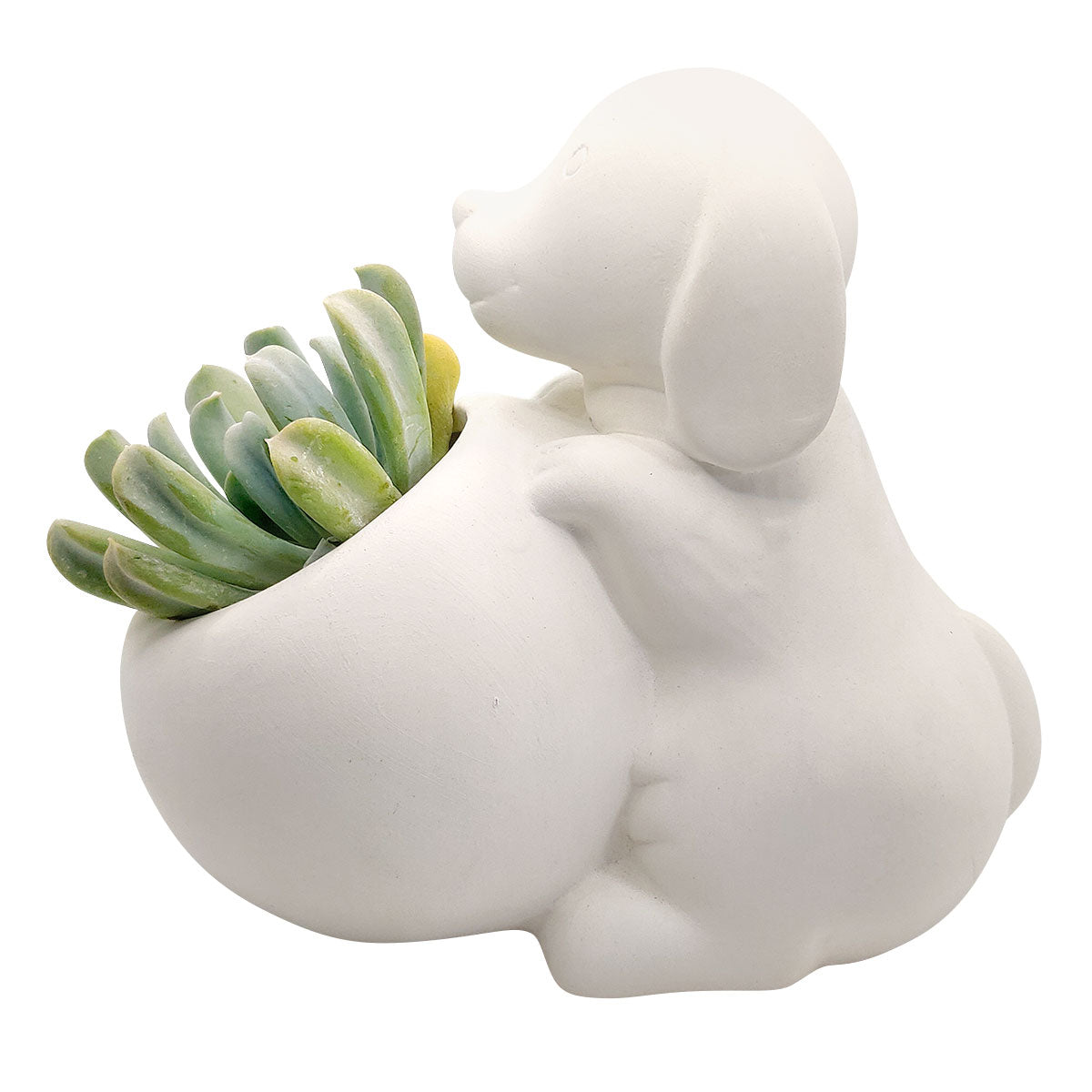 DIY White Ceramic Puppy Succulent Pot for sale, Little Dog Succulent Planter, Dog Shaped Plant Decor, Unique Succulent Gift Ideas, Cute Animal Succulent Pot