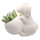 DIY White Ceramic Puppy Succulent Pot for sale, Little Dog Succulent Planter, Dog Shaped Plant Decor, Unique Succulent Gift Ideas, Cute Animal Succulent Pot