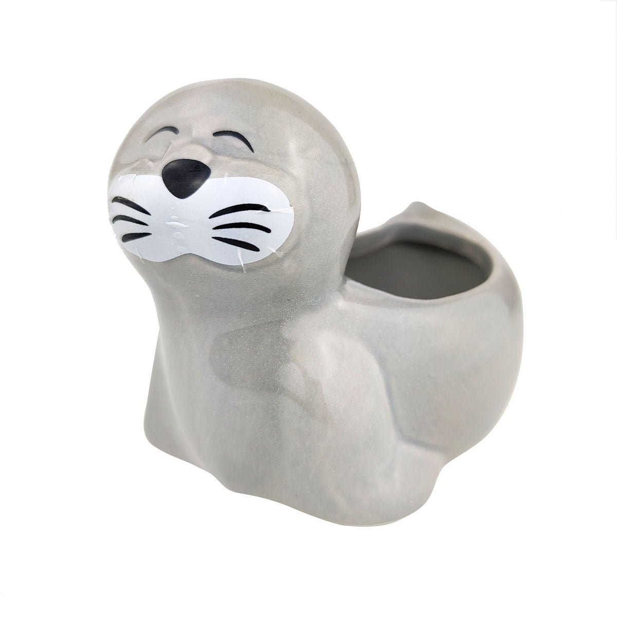 Ceramic Seal Pot, Ceramic Seal Pot for sale, Small Succulent and Cactus Pot, Elegant Animal Desk Decor, Home Decor Office Decor, Cute Ceramic Seal succulent planter pot, succulent gift ideas