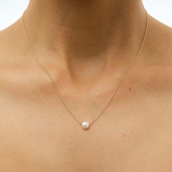 Single Pearl Hanmade Necklace, Simple Style Jewelry, Minimalist Design Jewelry, White Pearls Necklace for sale
