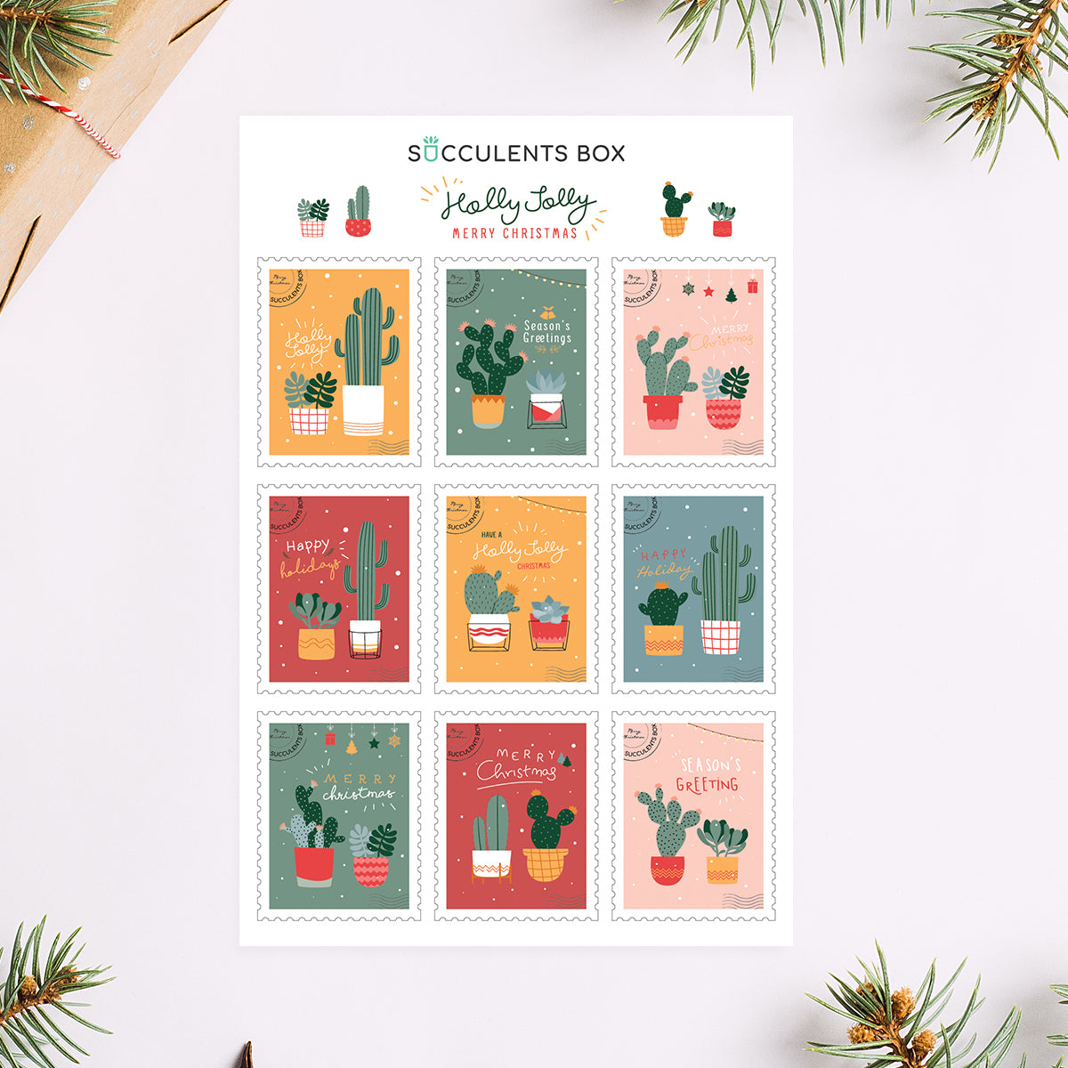 succulent stickers for sale, cactus stickers for sale, succulent craft ideas, succulent gift ideas, cute plant stickers, christmas stickers