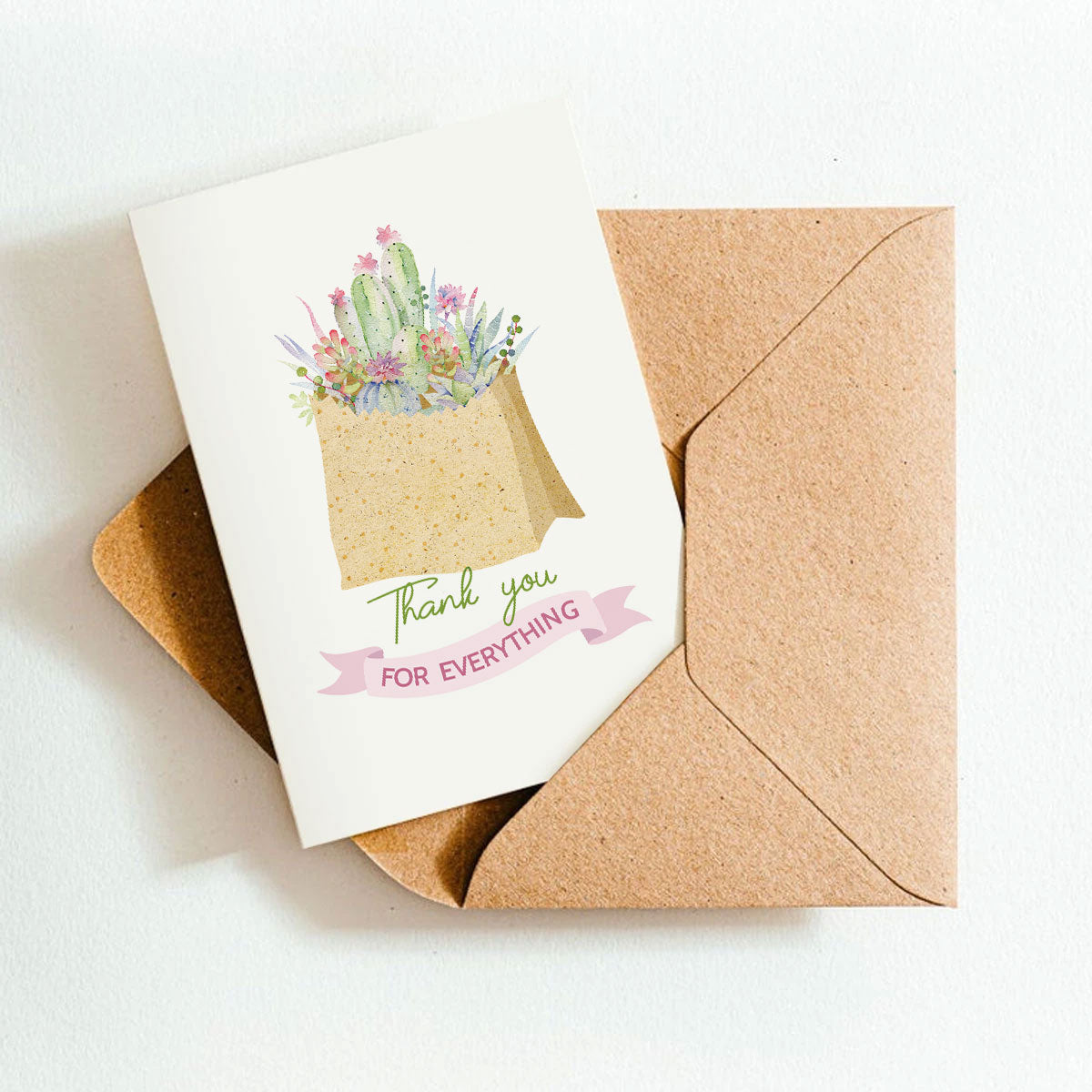Thank You for Everything Card for sale, Succulent Happy Birthday Card for sale, Cactus Greeting Card, Succulents Greeting Card, Succulents Gift Ideas