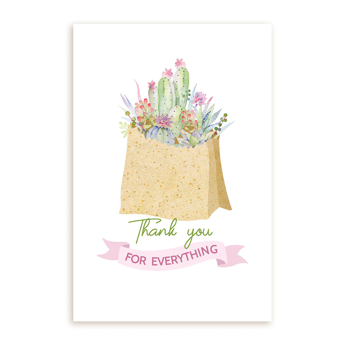 Thank You for Everything Card for sale, Succulent Happy Birthday Card for sale, Cactus Greeting Card, Succulents Greeting Card, Succulents Gift Ideas