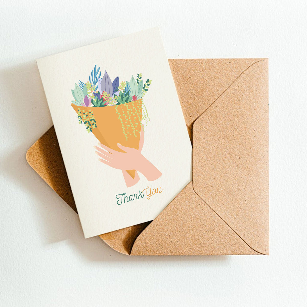 Thank You Floral Greeting Card, Mother&#39;s Day Gift Ideas, Succulents Greeting Card