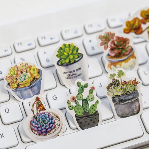 succulent decal Succulent Sticker Set | Cute Potted Plants Stickers | Planner Decoration Stickers